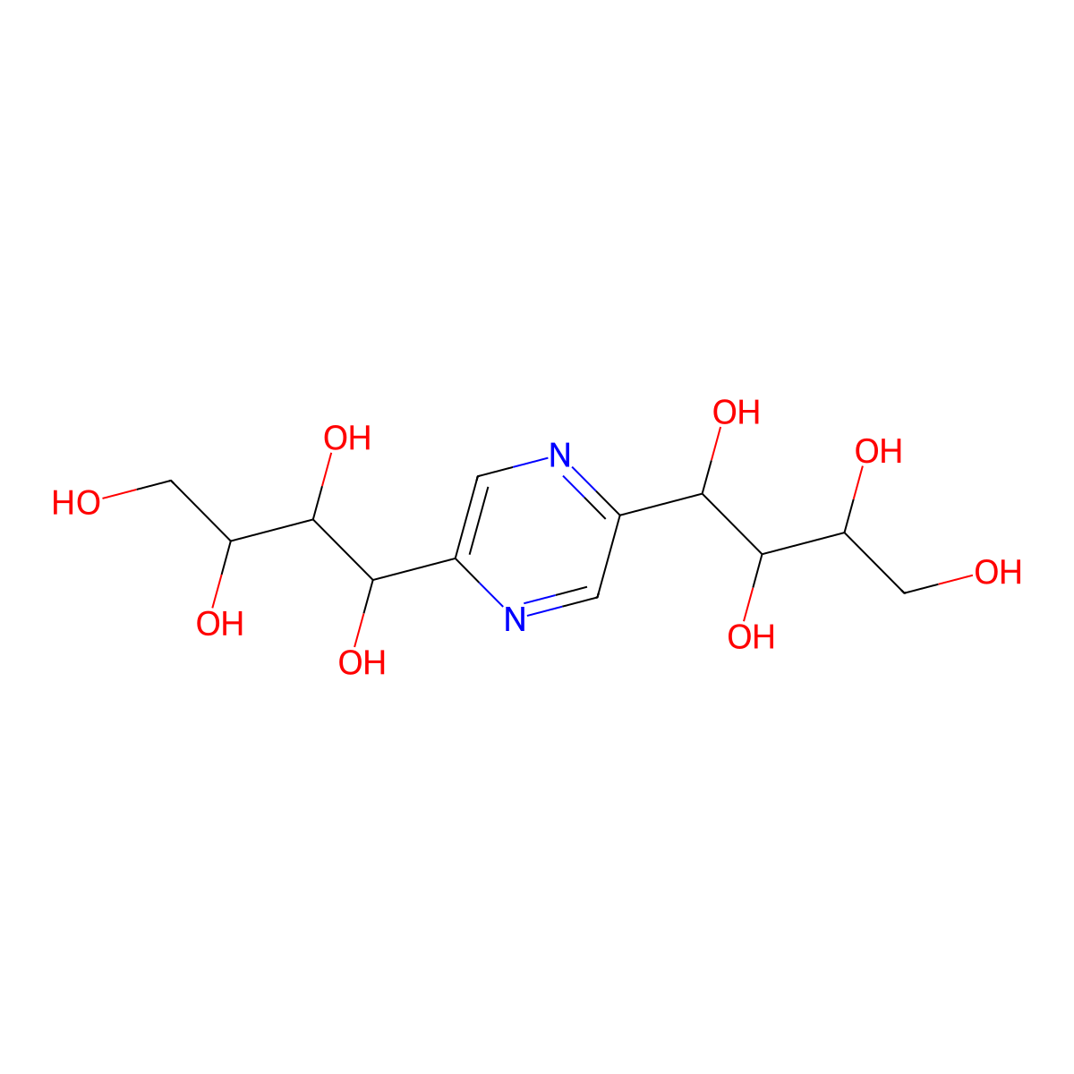 1-[5-(1,2,3,4-Tetrahydroxybutyl)pyrazin-2-yl]butane-1,2,3,4-tetrol molecular structure, CAS 68538-87-4