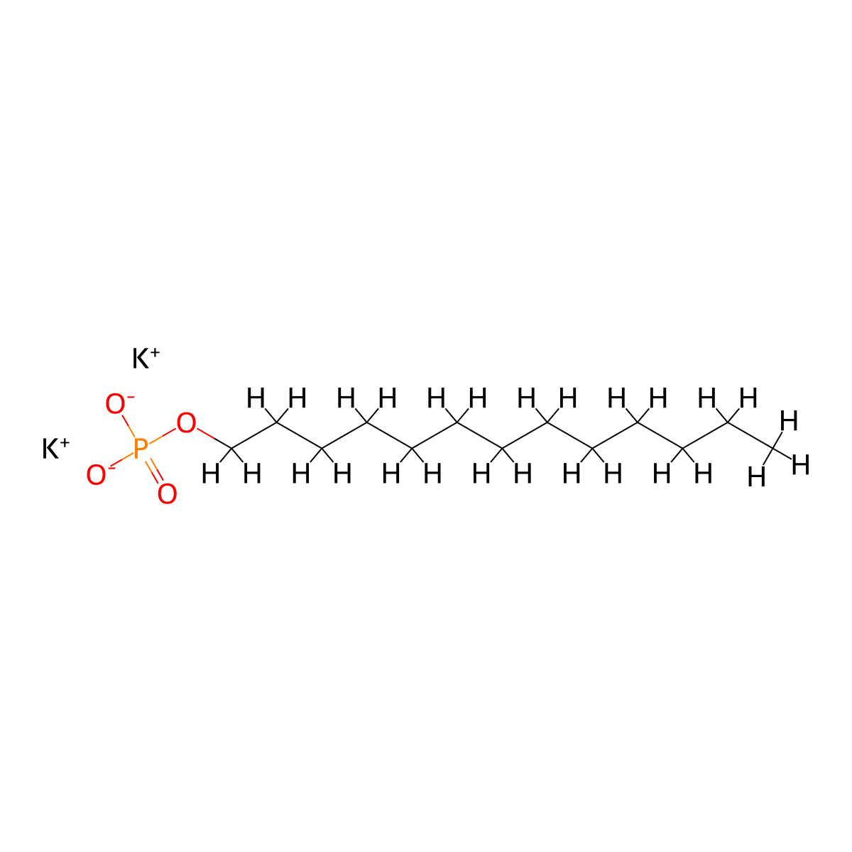 1-Tridecanol, 1-(dihydrogen phosphate), potassium salt (1:2) molecular structure, CAS 68541-11-7