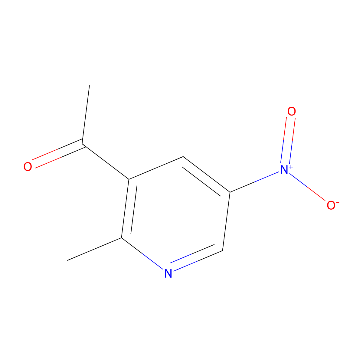 1-(2-Methyl-5-nitropyridin-3-yl)ethan-1-one molecular structure, CAS 68541-87-7