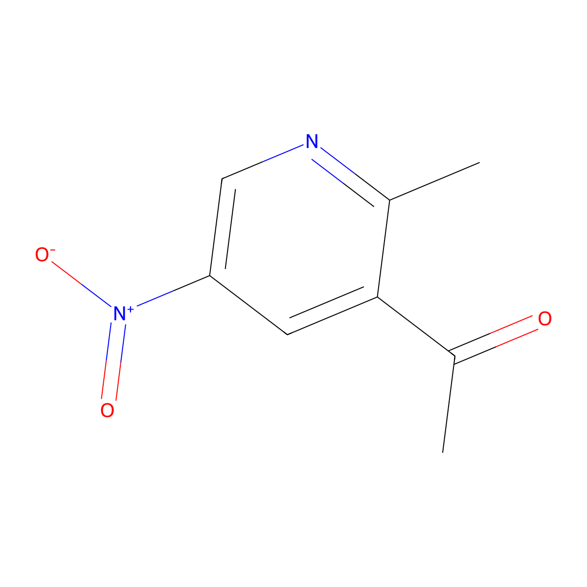 1-(2-Methyl-5-nitropyridin-3-yl)ethan-1-one molecular structure, CAS 68541-87-7