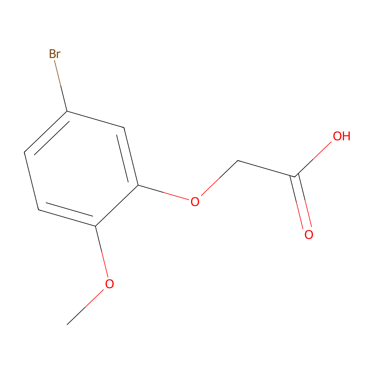 2-(5-Bromo-2-methoxyphenoxy)acetic acid molecular structure, CAS 68545-91-5
