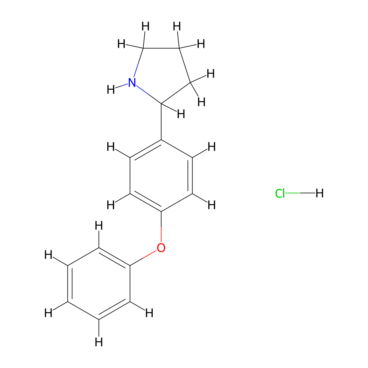 2-(4-Phenoxyphenyl)pyrrolidine hydrochloride molecular structure, CAS 68548-74-3