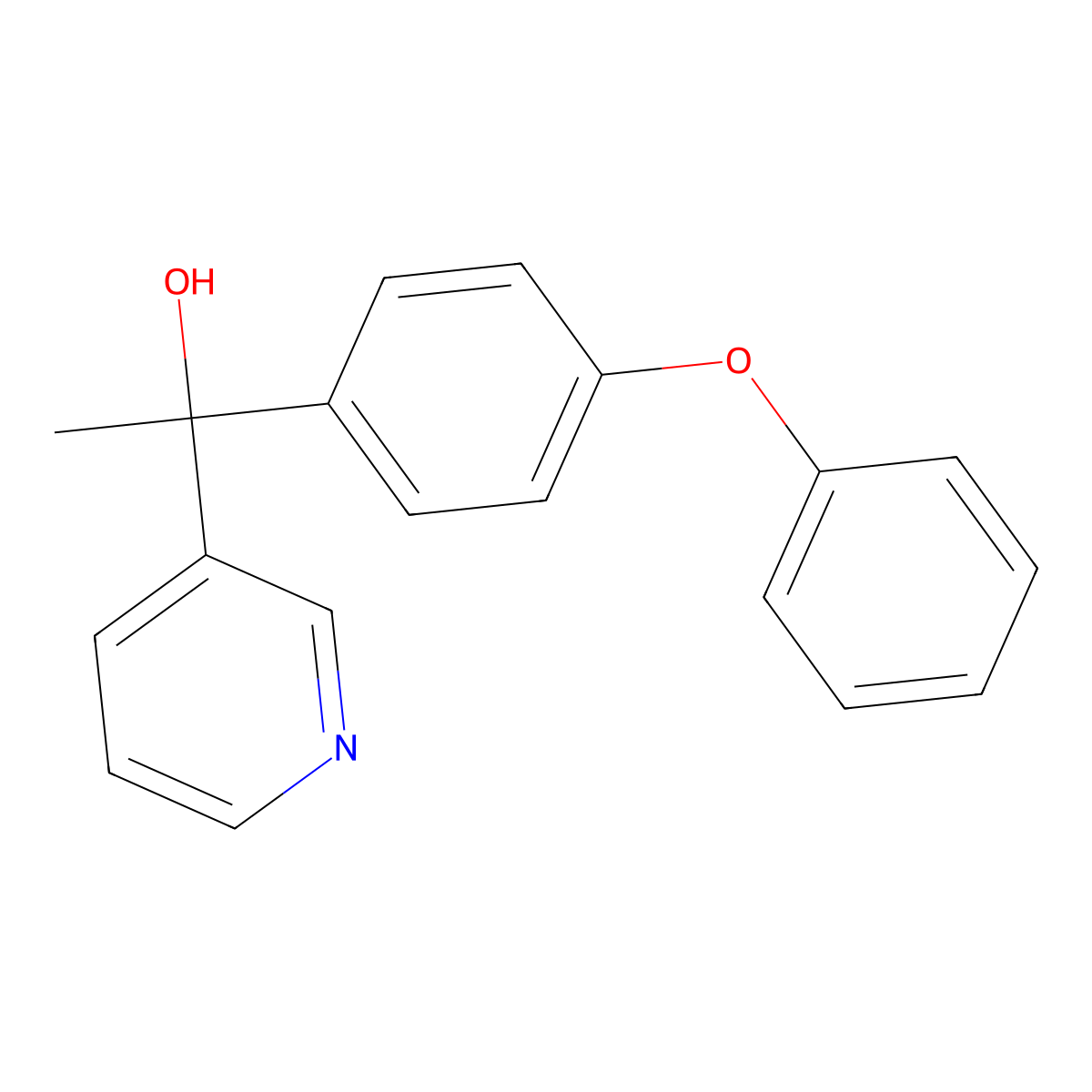 alpha-Methyl-alpha-(4-phenoxyphenyl)-3-pyridinemethanol molecular structure, CAS 68549-69-9
