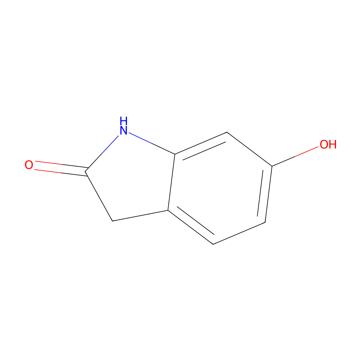 6-hydroxy-2,3-dihydro-1H-indol-2-one molecular structure, CAS 6855-48-7