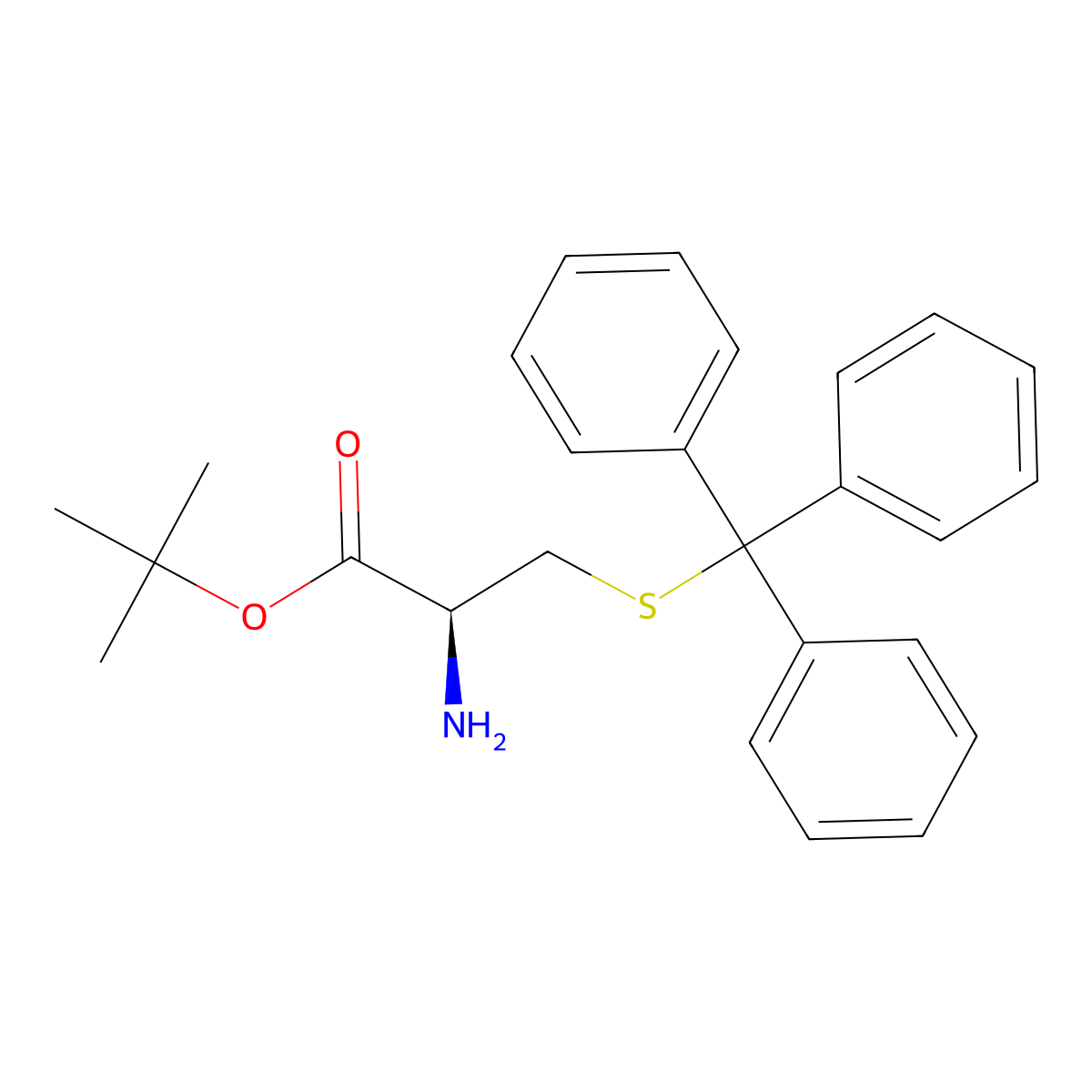 tert-butyl (2S)-2-amino-3-[(triphenylmethyl)sulfanyl]propanoate molecular structure, CAS 685503-66-6
