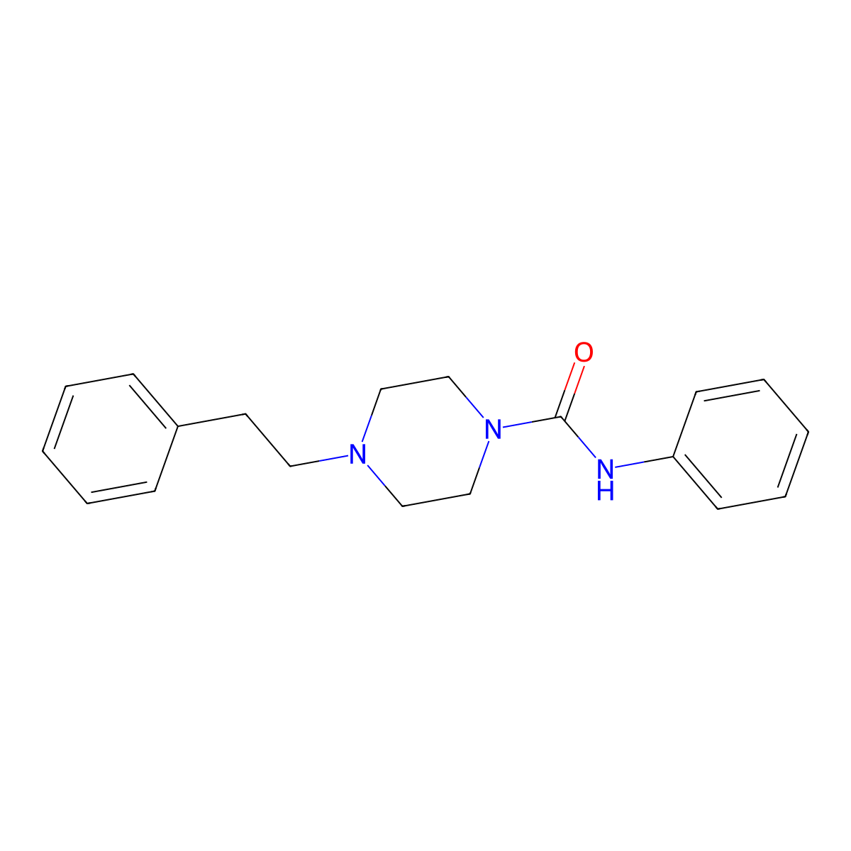 N-phenyl-4-(2-phenylethyl)piperazine-1-carboxamide molecular structure, CAS 685505-84-4