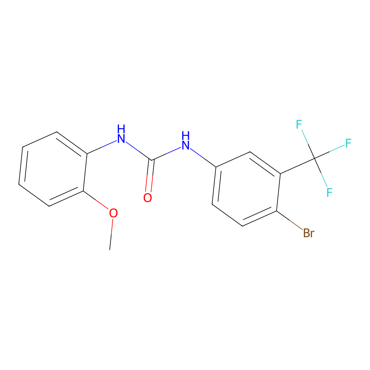 1-(4-Bromo-3-(trifluoromethyl)phenyl)-3-(2-methoxyphenyl)urea molecular structure, CAS 685506-49-4