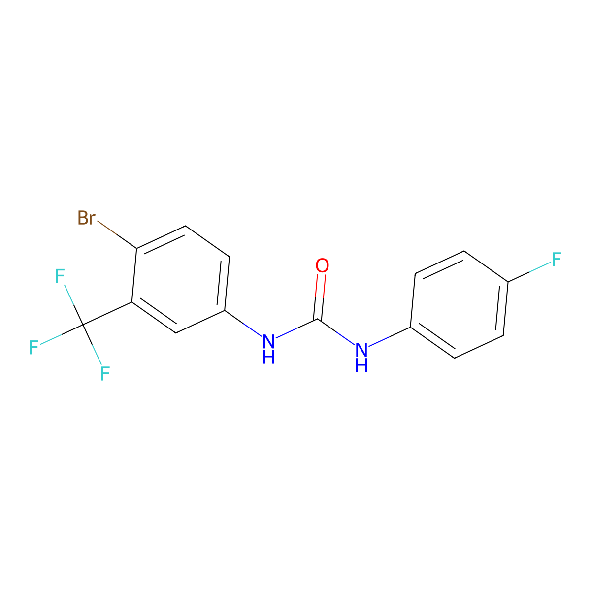 1-(4-Bromo-3-(trifluoromethyl)phenyl)-3-(4-fluorophenyl)urea molecular structure, CAS 685506-53-0