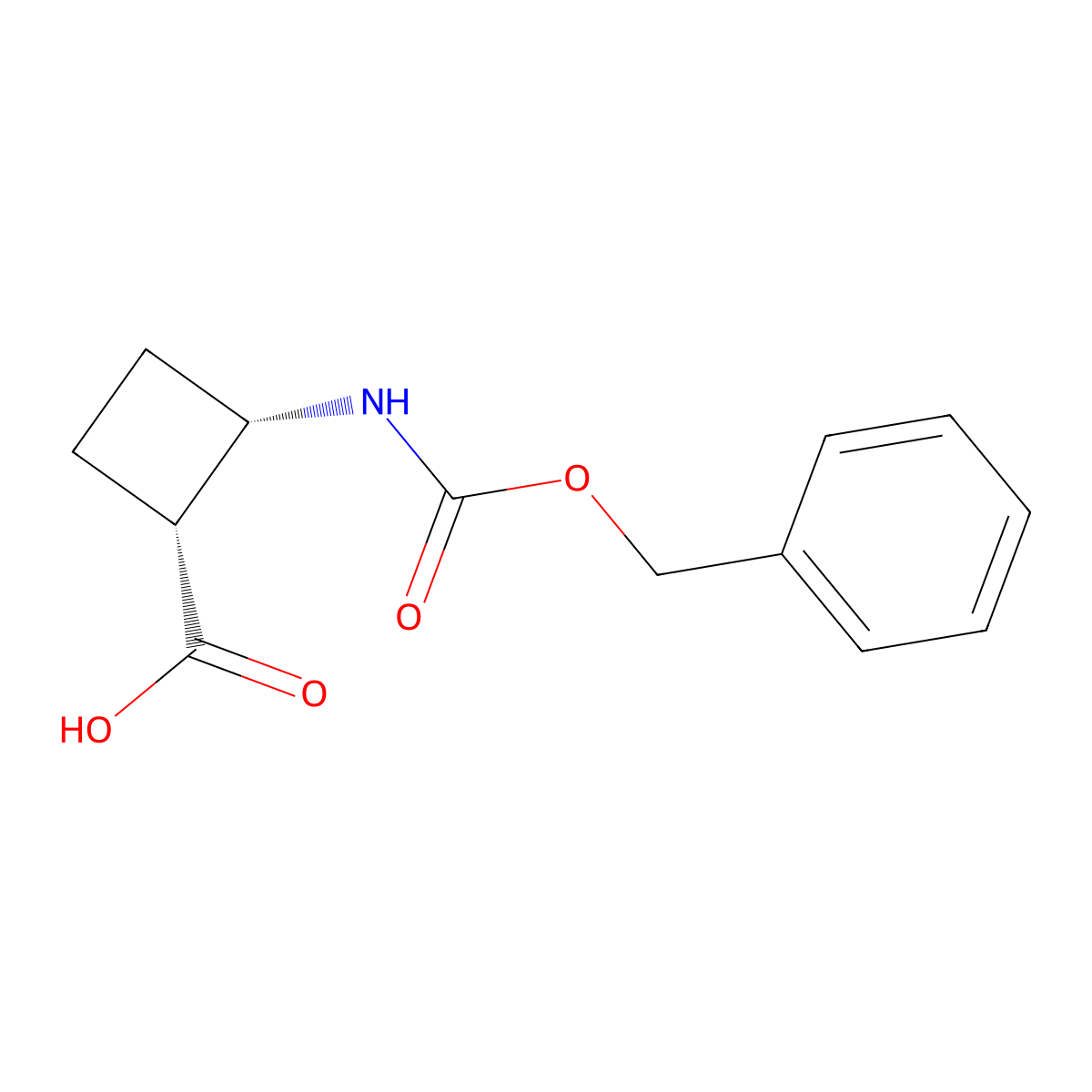 cis-2-Benzyloxycarbonylaminocyclobutanecarboxylic acid molecular structure, CAS 685508-28-5