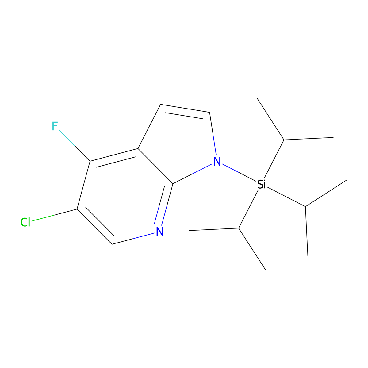 5-Chloro-4-fluoro-1-(tris(1-methylethyl)silyl)-1H-pyrrolo(2,3-b)pyridine molecular structure, CAS 685513-90-0