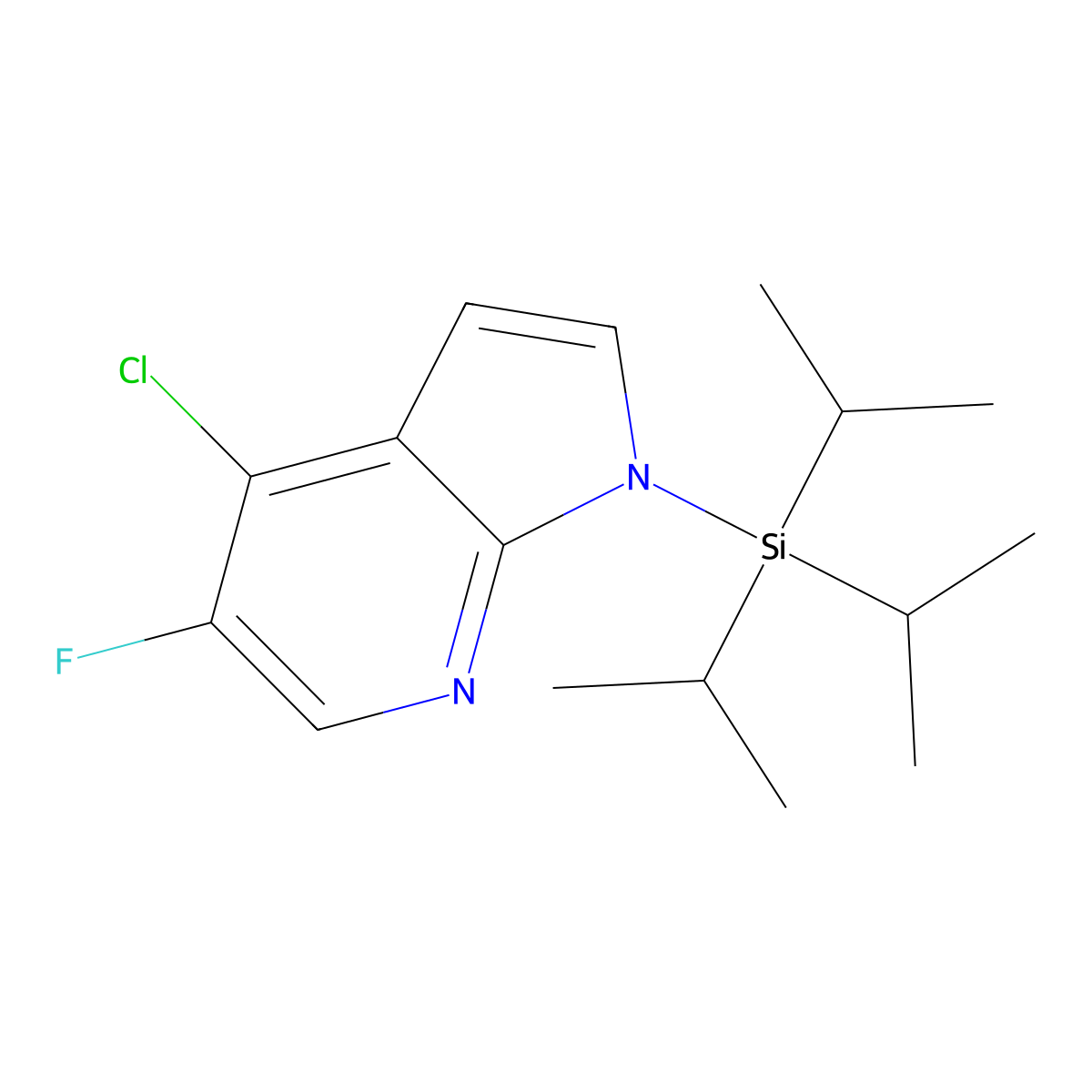 4-Chloro-5-fluoro-1-[tris(1-methylethyl)silyl]-1H-pyrrolo[2,3-b]pyridine molecular structure, CAS 685513-94-4