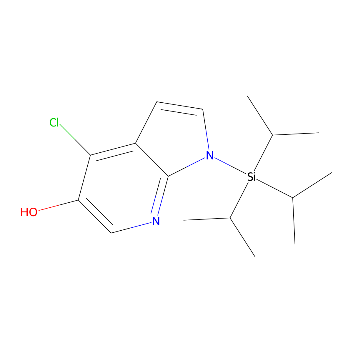 4-Chloro-1-(triisopropylsilyl)-1H-pyrrolo[2,3-b]pyridin-5-ol molecular structure, CAS 685513-98-8