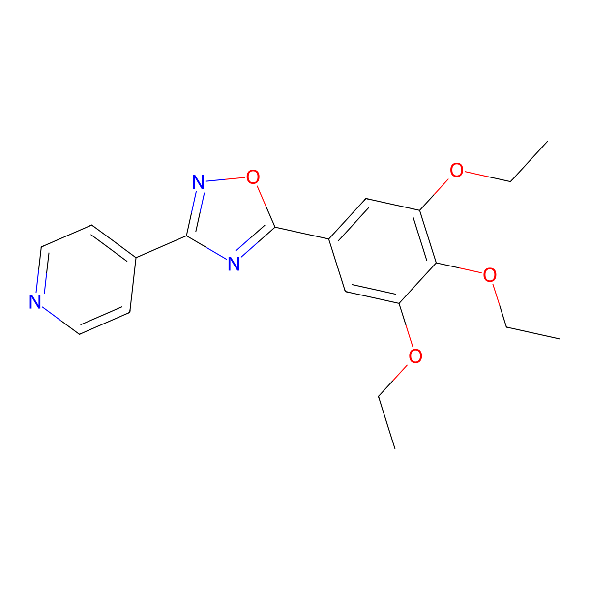 3-Pyridin-4-yl-5-(3,4,5-triethoxyphenyl)-1,2,4-oxadiazole molecular structure, CAS 685514-39-0