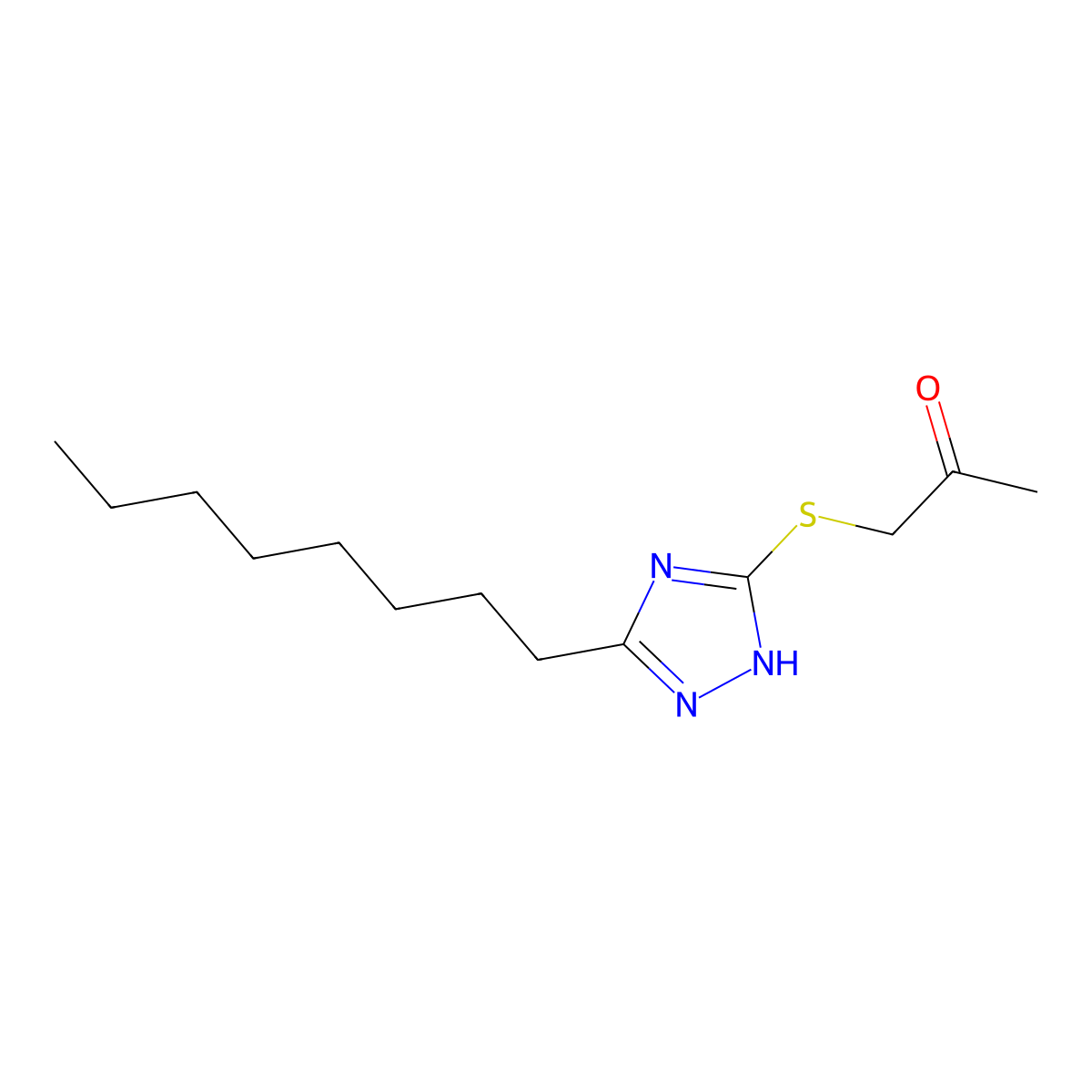 1-[(5-octyl-1H-1,2,4-triazol-3-yl)sulfanyl]propan-2-one molecular structure, CAS 685514-51-6