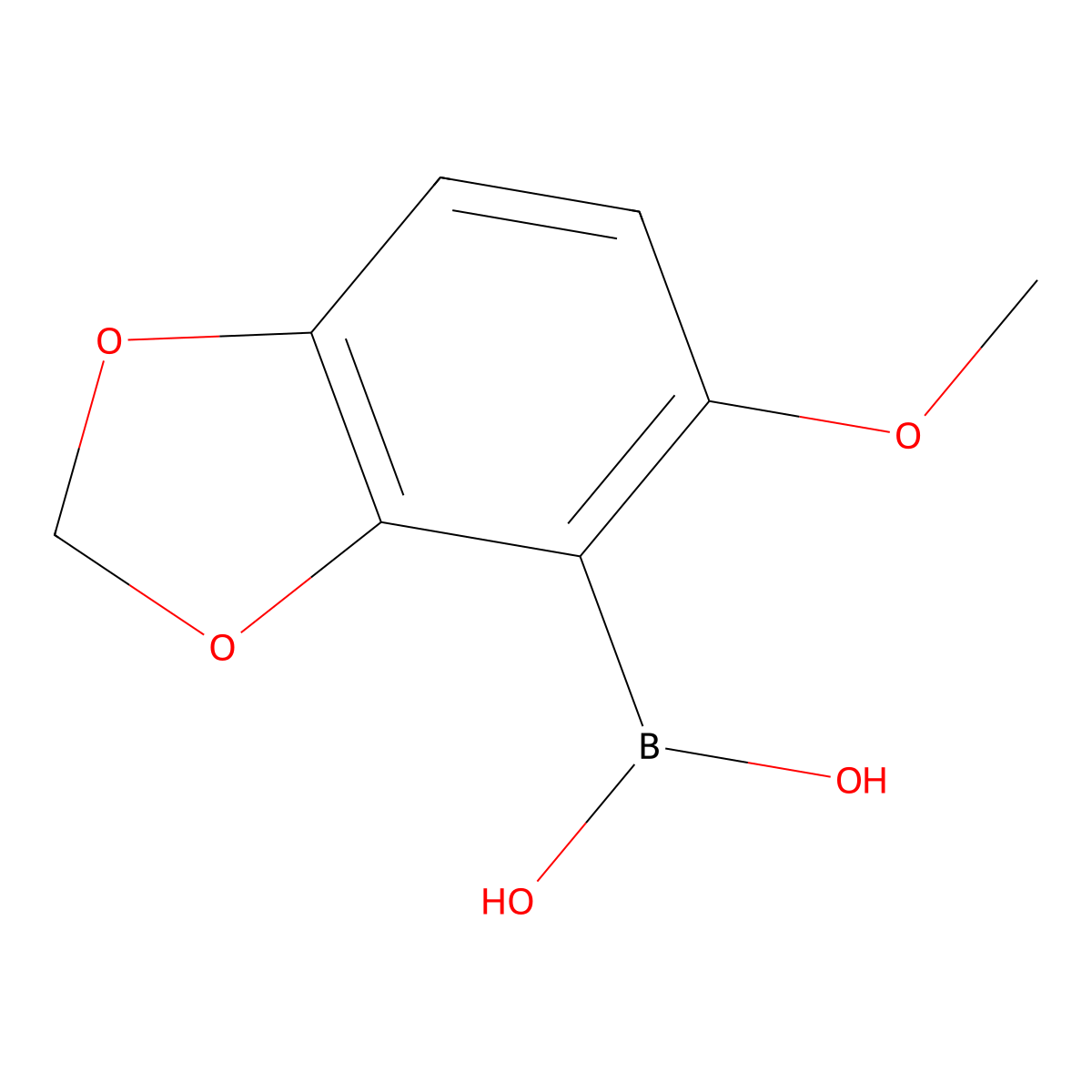 (5-Methoxybenzo[d][1,3]dioxol-4-yl)boronic acid molecular structure, CAS 685516-54-5