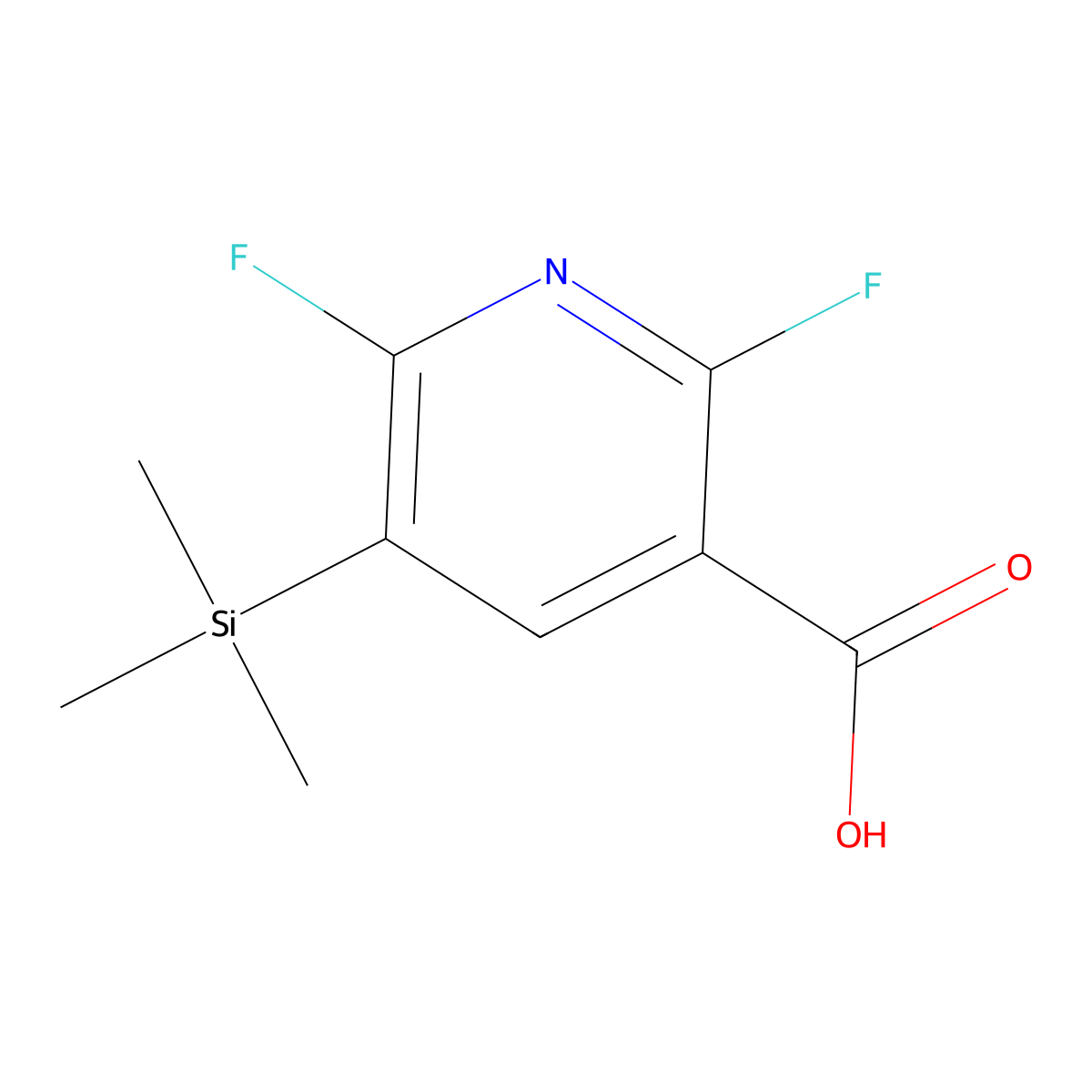 2,6-Difluoro-5-(trimethylsilyl)pyridine-3-carboxylic acid molecular structure, CAS 685517-79-7