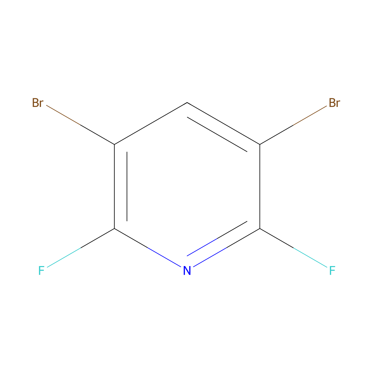 3,5-Dibromo-2,6-difluoropyridine molecular structure, CAS 685517-84-4