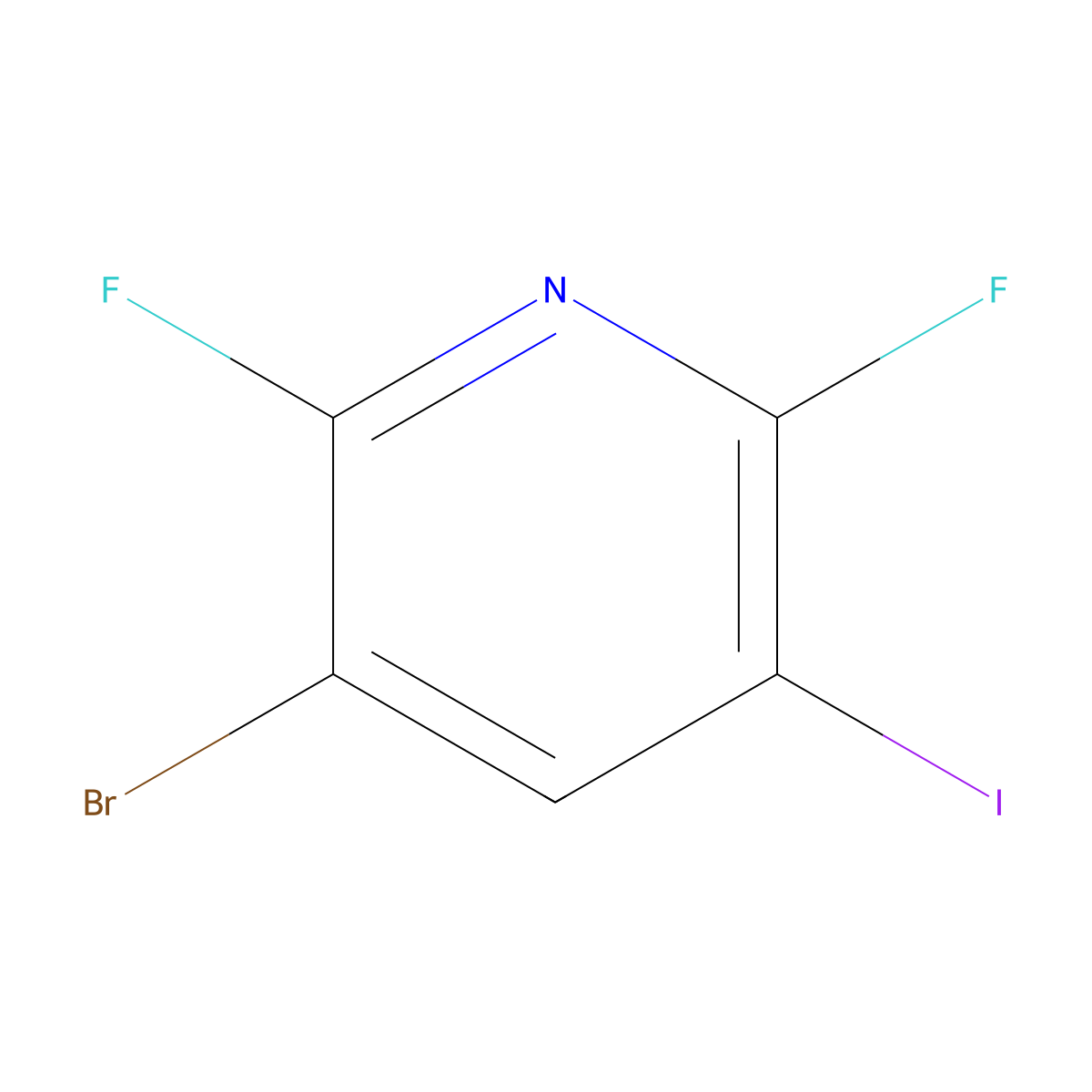 2,6-Difluoro-3-bromo-5-iodopyridine molecular structure, CAS 685517-85-5