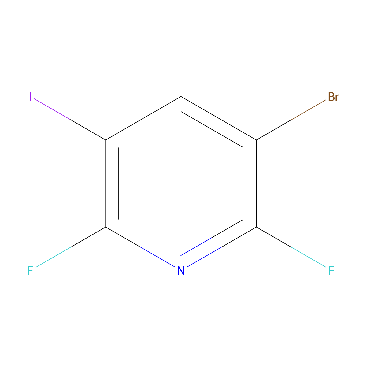 2,6-Difluoro-3-bromo-5-iodopyridine molecular structure, CAS 685517-85-5
