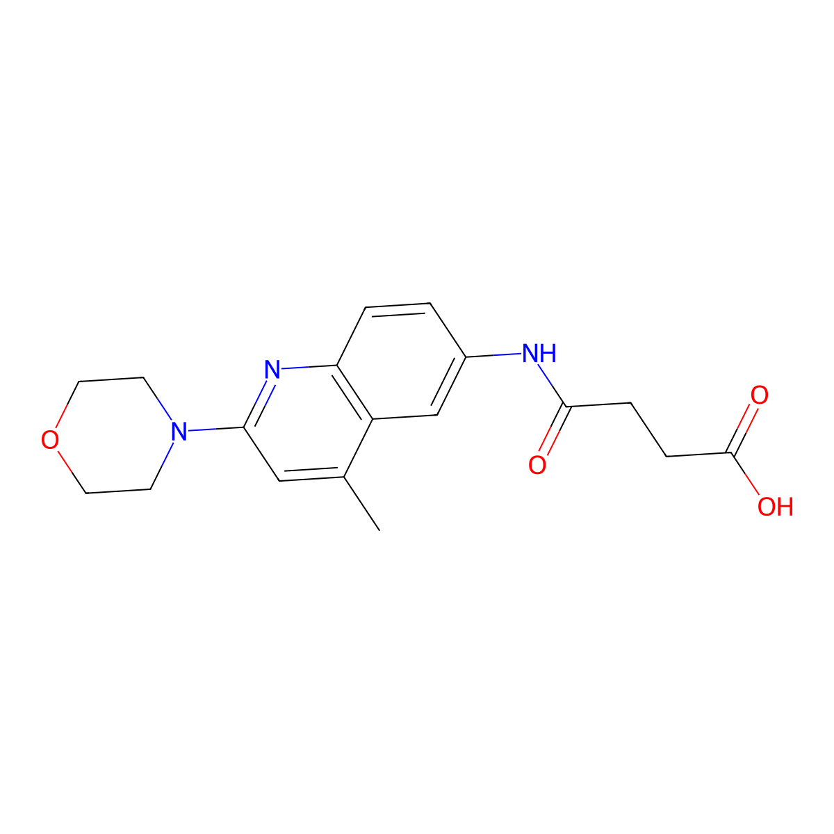4-[(4-Methyl-2-morpholin-4-ylquinolin-6-yl)amino]-4-oxobutanoic acid molecular structure, CAS 685521-81-7