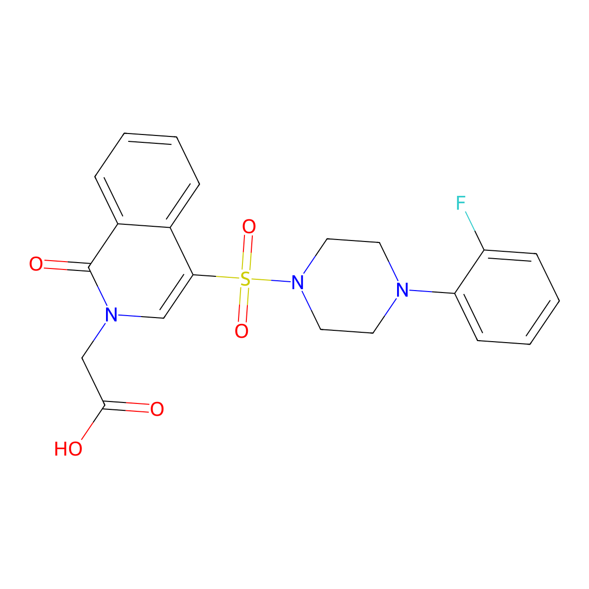 [4-{[4-(2-Fluorophenyl)piperazin-1-yl]sulfonyl}-1-oxoisoquinolin-2(1H)-yl]acetic acid molecular structure, CAS 685523-89-1