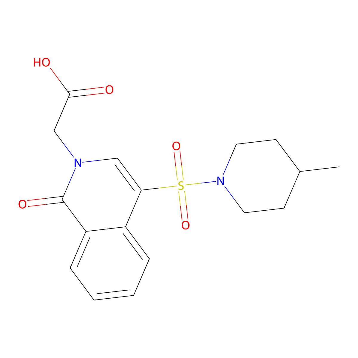 [4-[(4-methylpiperidin-1-yl)sulfonyl]-1-oxoisoquinolin-2(1H)-yl]acetic acid molecular structure, CAS 685525-46-6