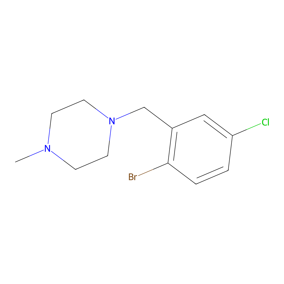 1-[(2-Bromo-5-chlorophenyl)methyl]-4-methylpiperazine molecular structure, CAS 685535-64-2