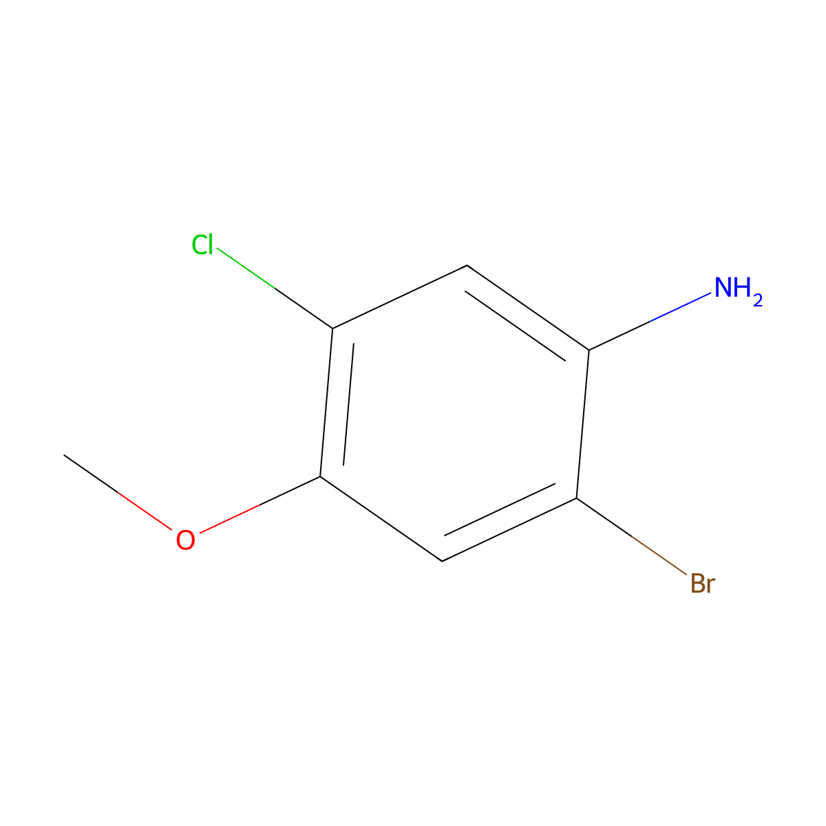 2-Bromo-5-chloro-4-methoxyaniline molecular structure, CAS 685536-12-3