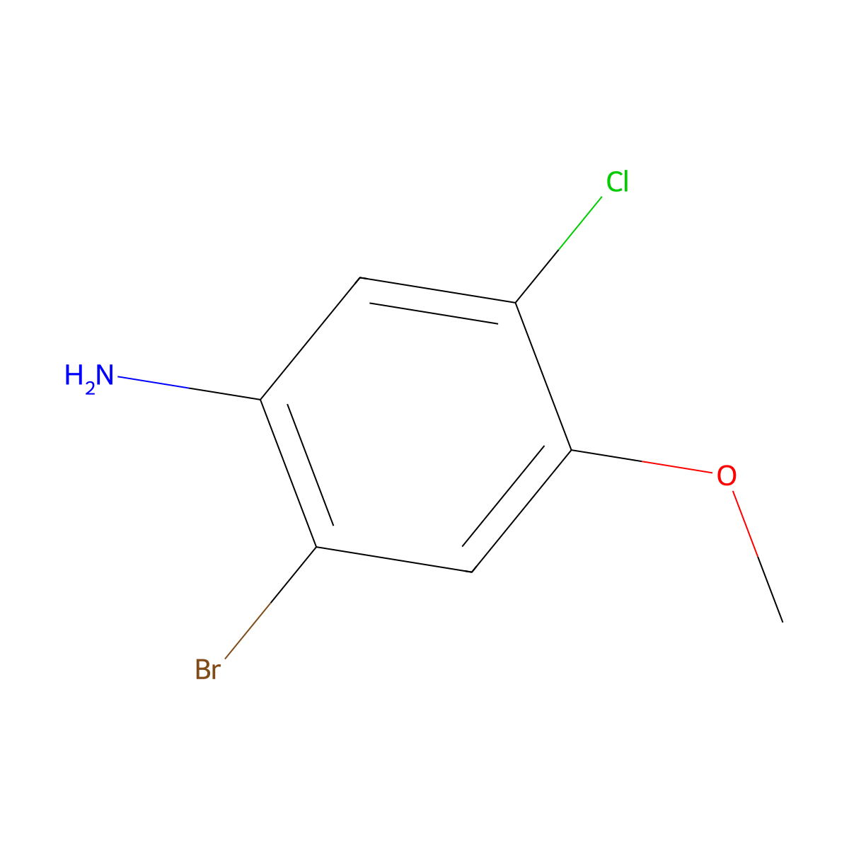 2-Bromo-5-chloro-4-methoxyaniline molecular structure, CAS 685536-12-3