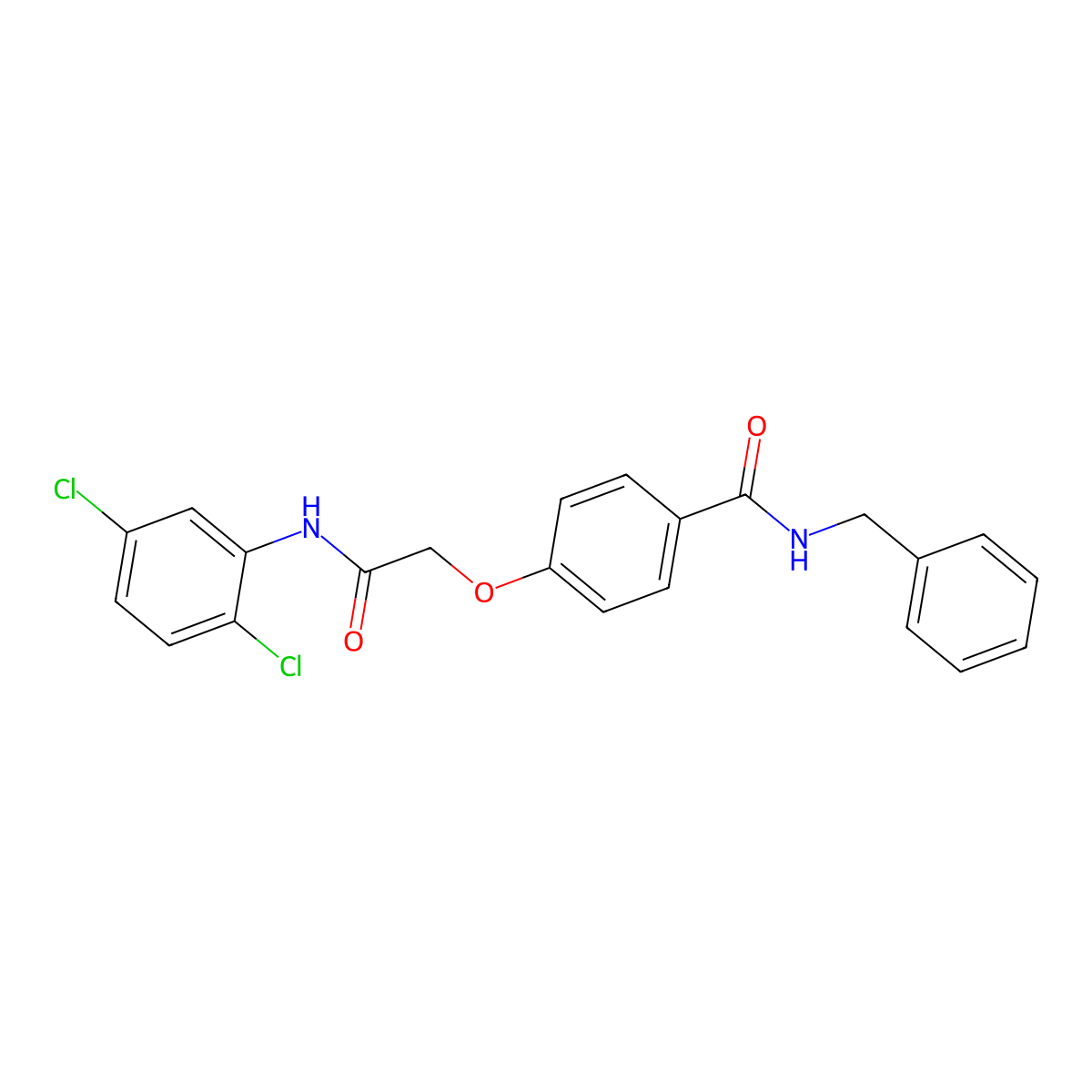 N-benzyl-4-[2-(2,5-dichloroanilino)-2-oxoethoxy]benzamide molecular structure, CAS 685537-42-2