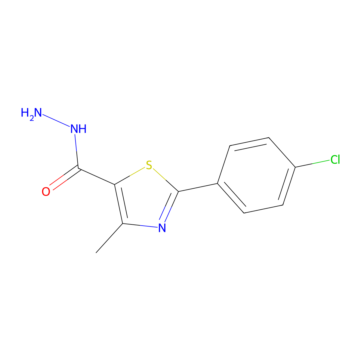 2-(4-Chlorophenyl)-4-methyl-1,3-thiazole-5-carbohydrazide molecular structure, CAS 685541-32-6