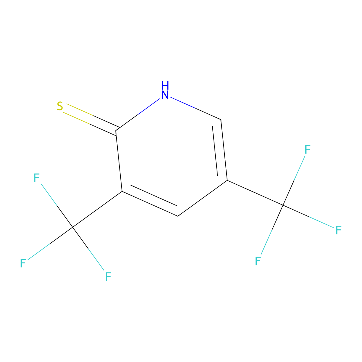 3,5-Bis(trifluoromethyl)-2-mercaptopyridine molecular structure, CAS 685542-34-1