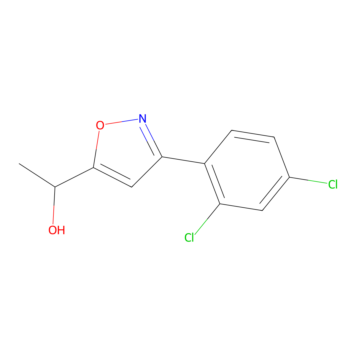 1-[3-(2,4-Dichlorophenyl)-1,2-oxazol-5-yl]ethanol molecular structure, CAS 685542-47-6