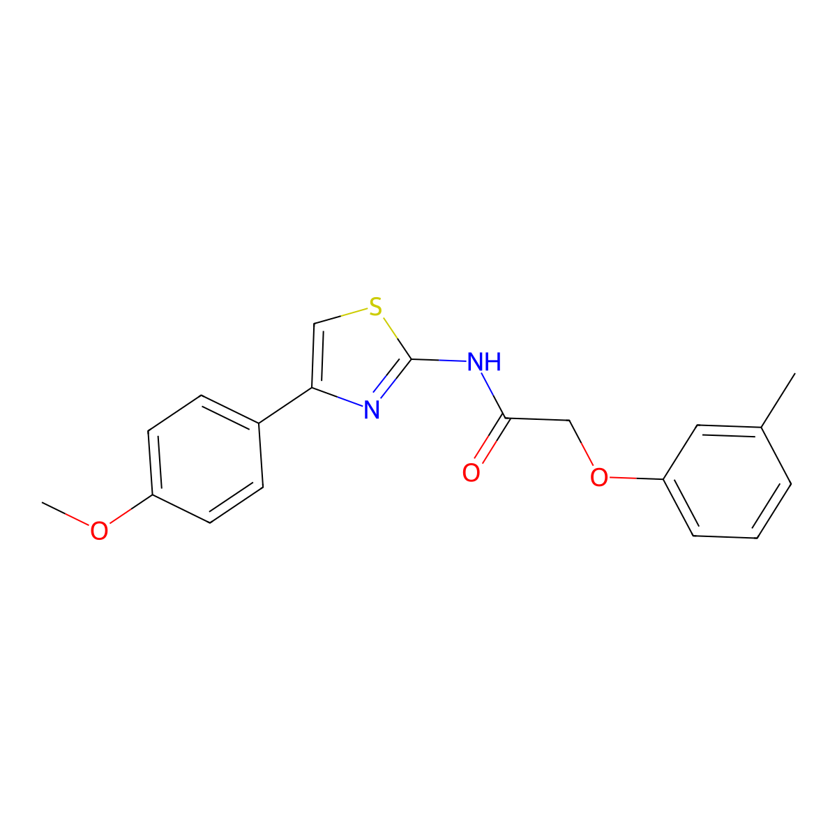 N-[4-(4-methoxyphenyl)-1,3-thiazol-2-yl]-2-(3-methylphenoxy)acetamide molecular structure, CAS 685547-11-9