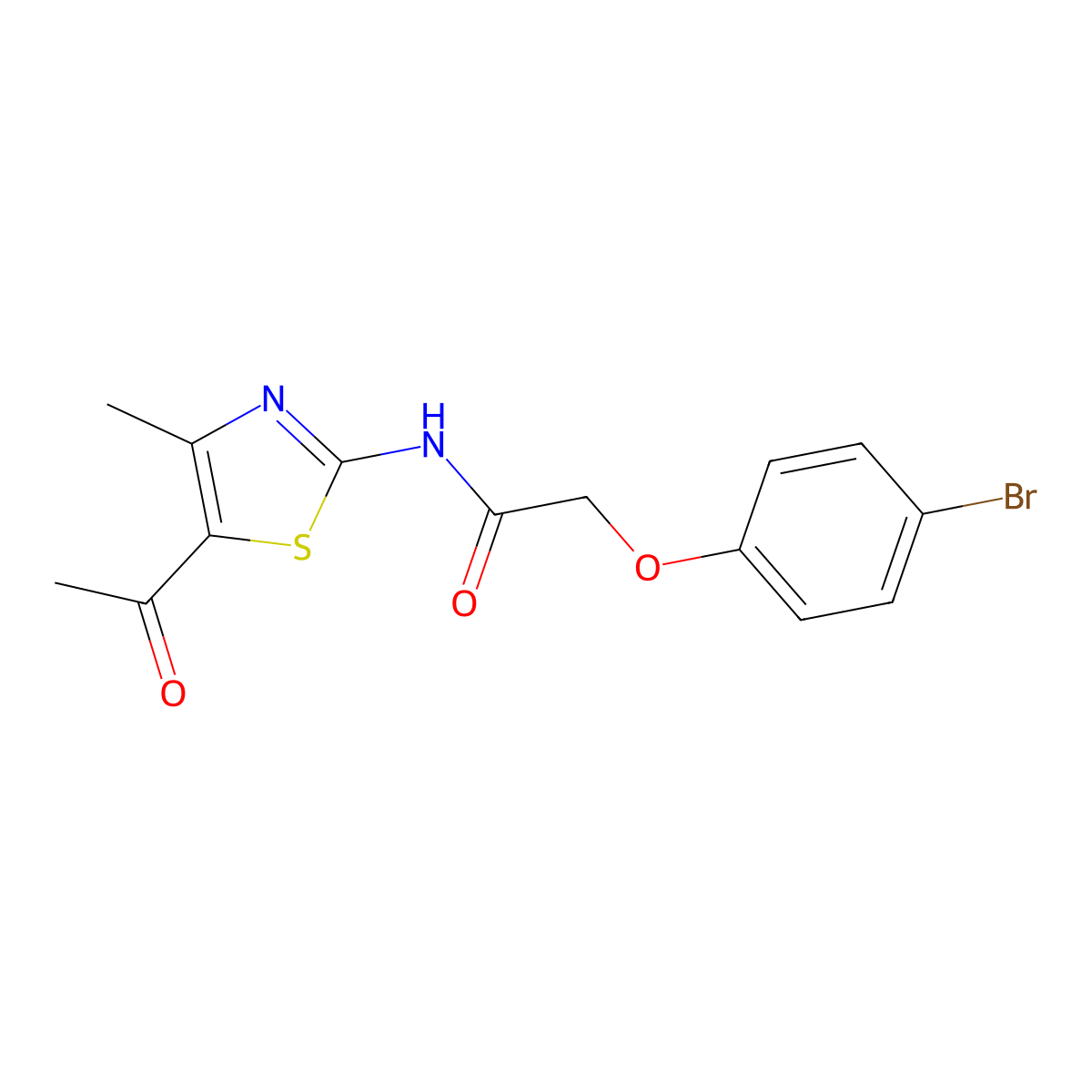 N-(5-acetyl-4-methyl-1,3-thiazol-2-yl)-2-(4-bromophenoxy)acetamide molecular structure, CAS 685547-48-2