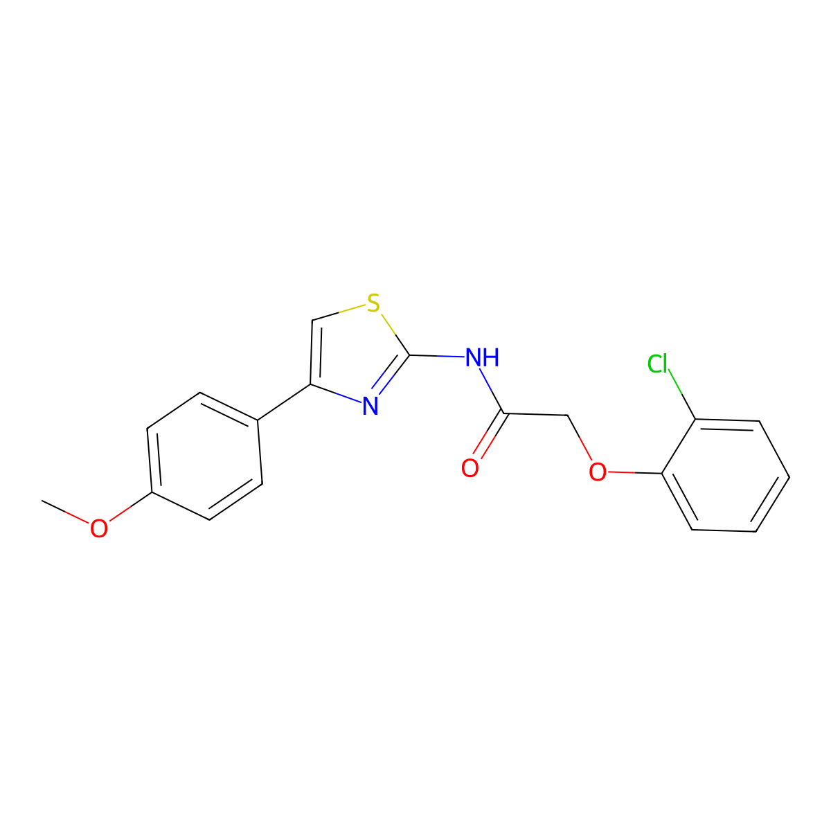 2-(2-chlorophenoxy)-N-[4-(4-methoxyphenyl)-1,3-thiazol-2-yl]acetamide molecular structure, CAS 685549-60-4