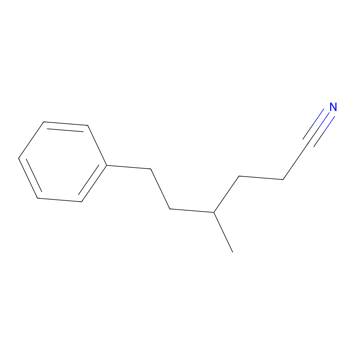 Benzenehexanenitrile, gamma-methyl- molecular structure, CAS 68555-31-7