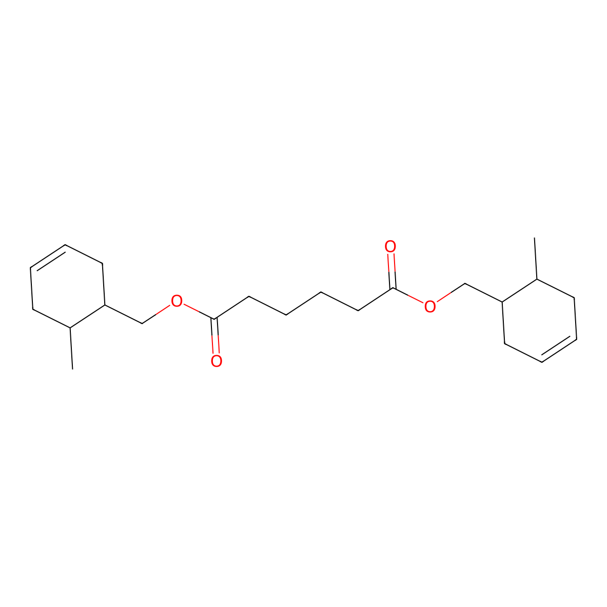 Hexanedioic acid, 1,6-bis[(6-methyl-3-cyclohexen-1-yl)methyl] ester molecular structure, CAS 68555-34-0