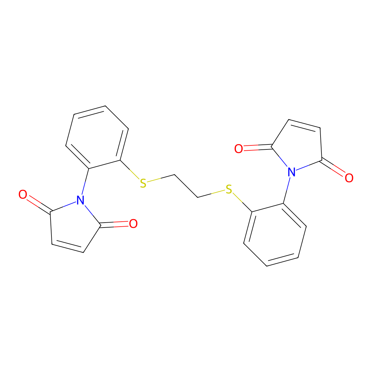 1,2-Ethylenebis((2-maleimidophenyl)thio ether) molecular structure, CAS 68555-54-4