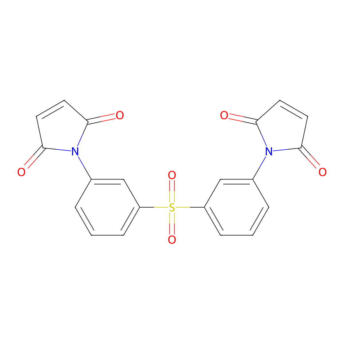 1H-Pyrrole-2,5-dione, 1,1'-(sulfonyldi-3,1-phenylene)bis- molecular structure, CAS 68555-55-5