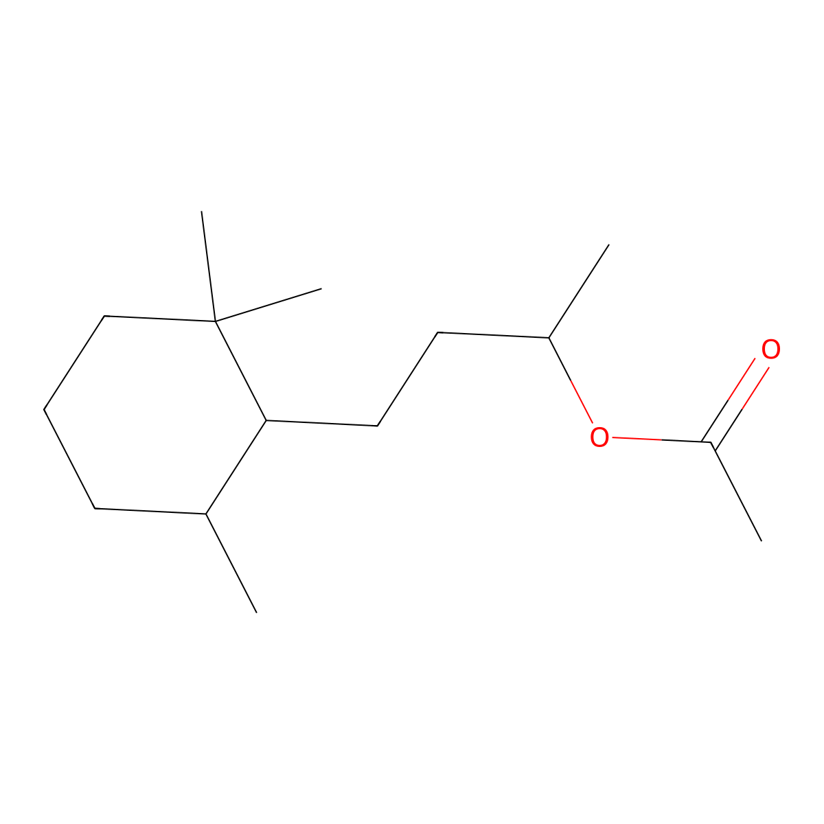 Cyclohexanepropanol, alpha,2,2,6-tetramethyl-, 1-acetate molecular structure, CAS 68555-59-9