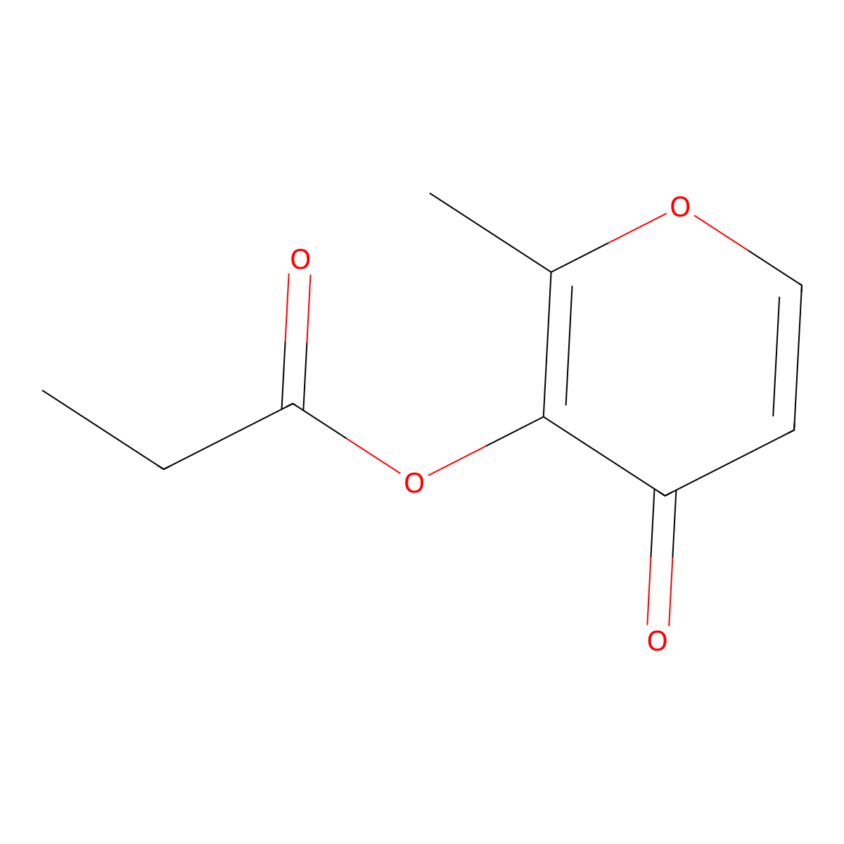 2-methyl-3-(1-oxopropoxy)-4H-pyran-4-one molecular structure, CAS 68555-63-5