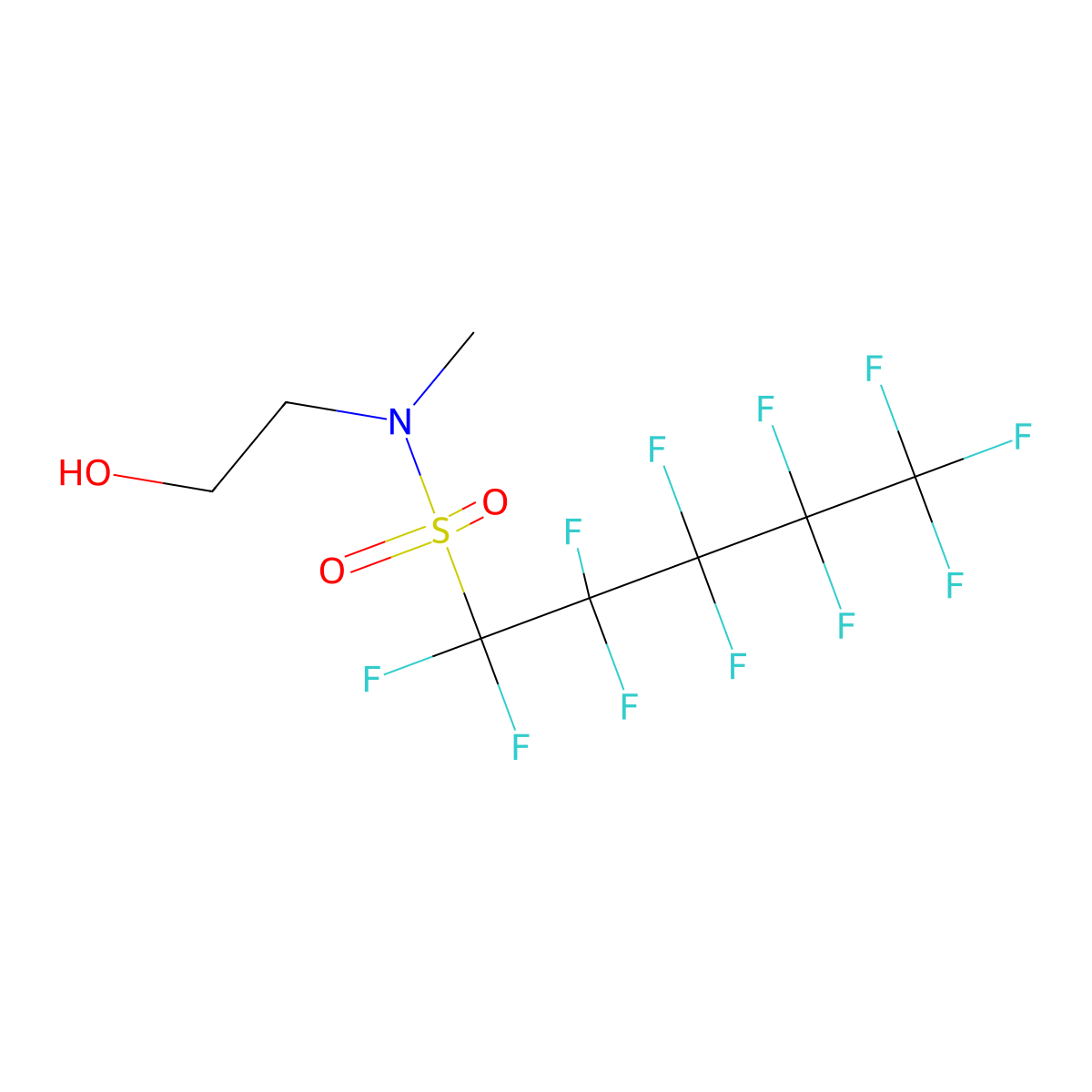 Undecafluoro-N-(2-hydroxyethyl)-N-methyl-1-pentanesulfonamide molecular structure, CAS 68555-74-8