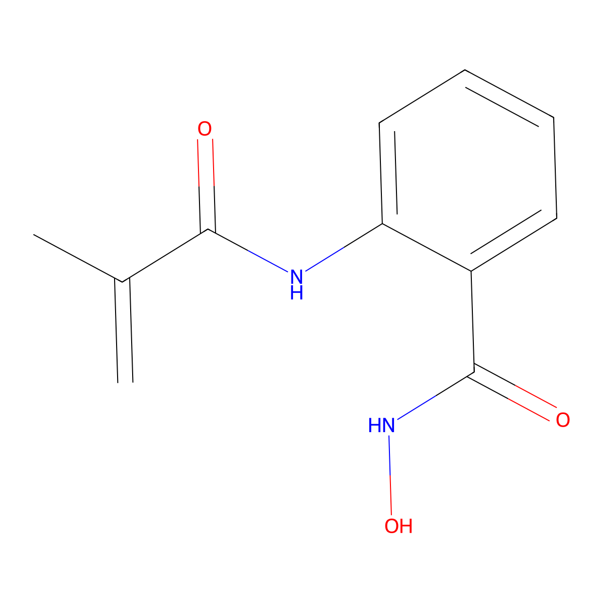 Benzamide, N-hydroxy-2-((2-methyl-1-oxo-2-propen-1-yl)amino)- molecular structure, CAS 68555-80-6