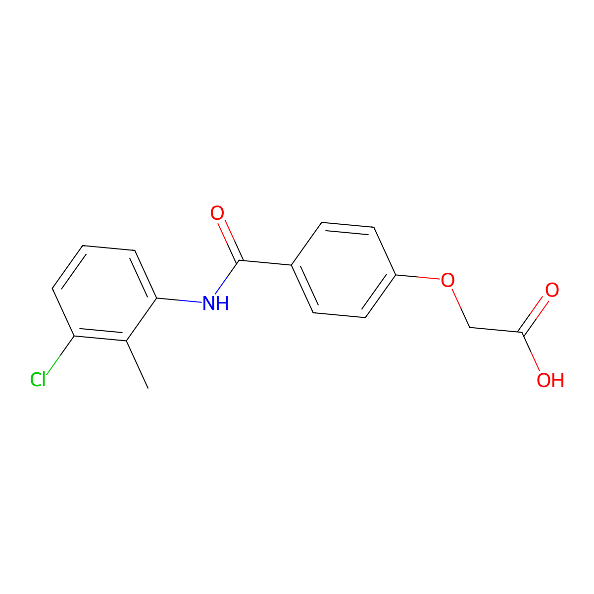 2-[4-[(3-Chloro-2-methylphenyl)carbamoyl]phenoxy]acetic acid molecular structure, CAS 685550-74-7