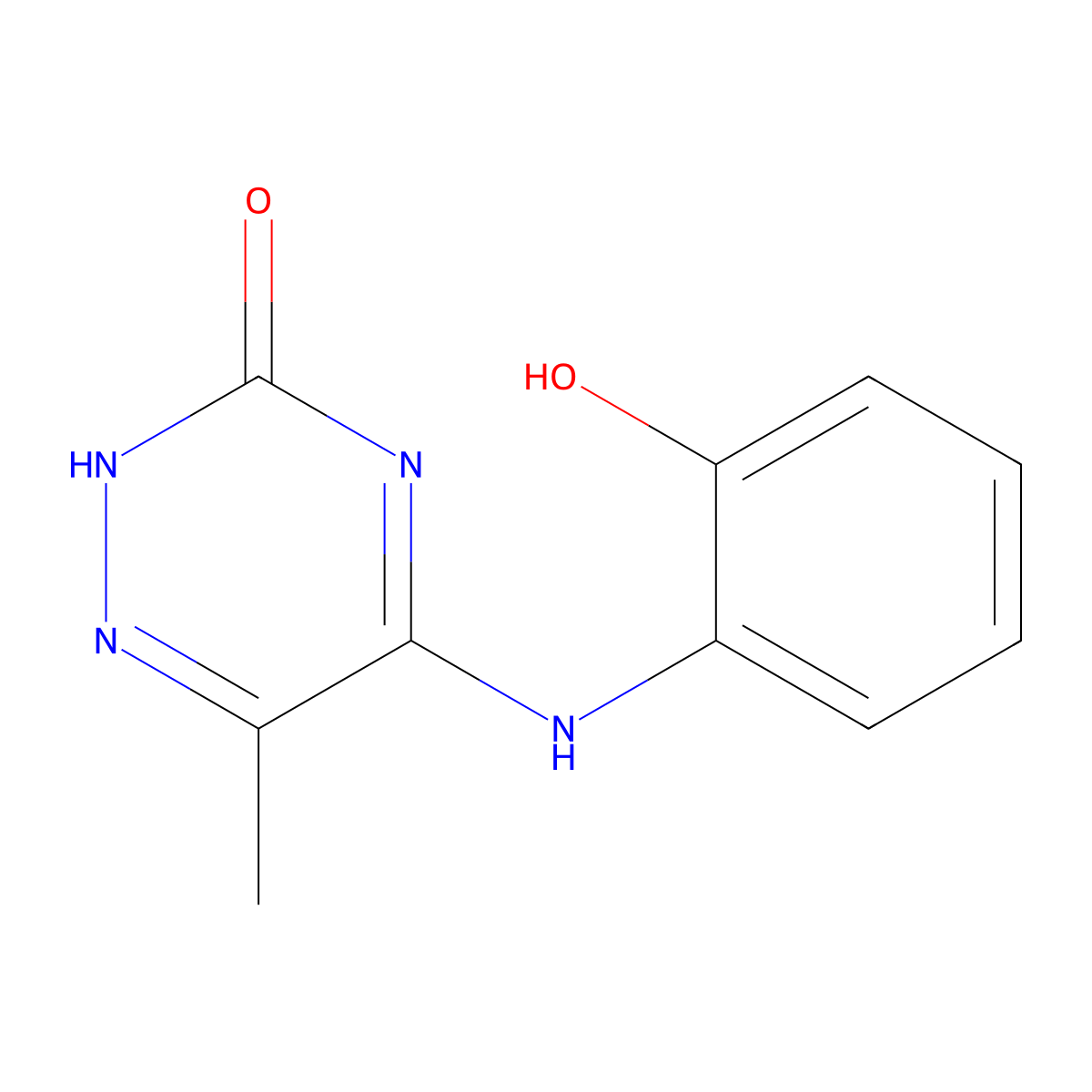 5-[(2-hydroxyphenyl)amino]-6-methyl-1,2,4-triazin-3(2H)-one molecular structure, CAS 685551-55-7