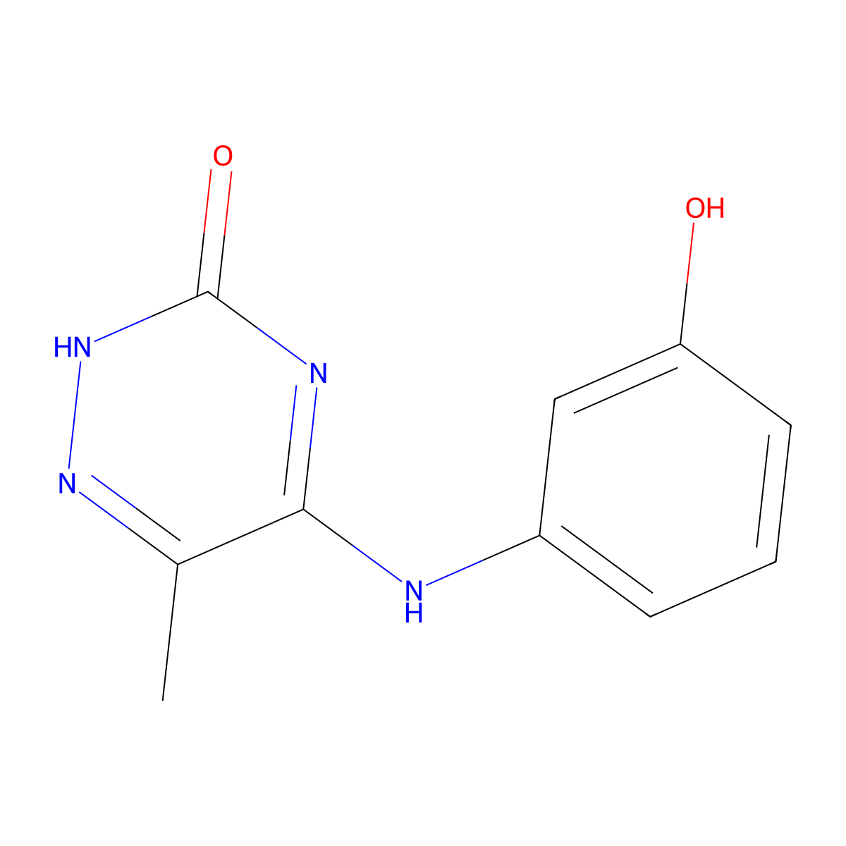 5-[(3-hydroxyphenyl)amino]-6-methyl-1,2,4-triazin-3(2H)-one molecular structure, CAS 685551-56-8