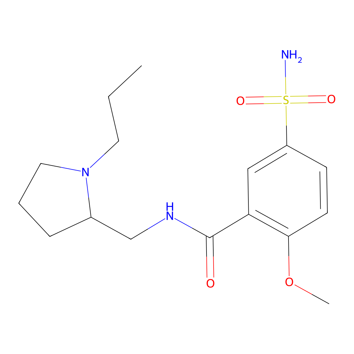 Prosulpride molecular structure, CAS 68556-59-2