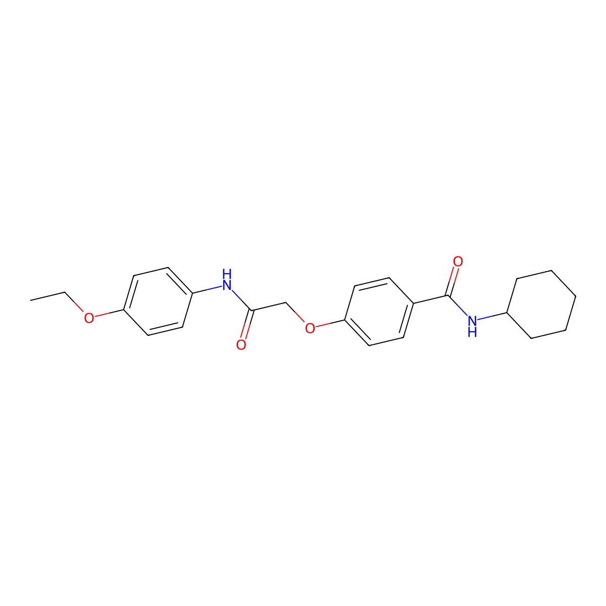 N-cyclohexyl-4-[2-(4-ethoxyanilino)-2-oxoethoxy]benzamide molecular structure, CAS 685562-52-1