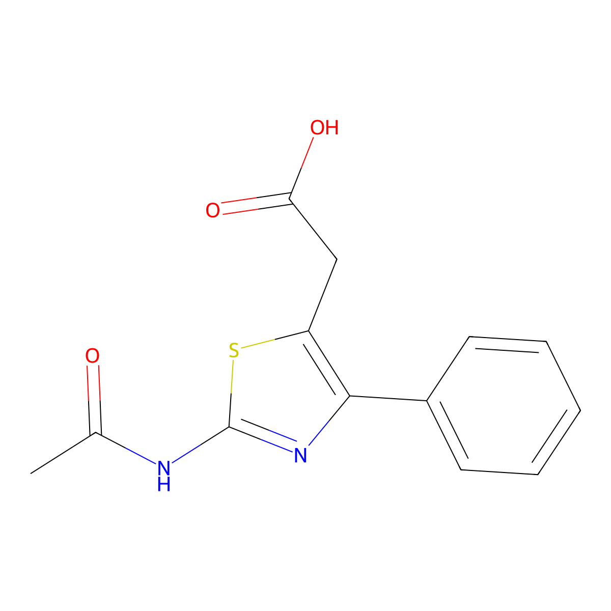 2-(2-Acetamido-4-phenyl-1,3-thiazol-5-yl)acetic acid molecular structure, CAS 685563-49-9